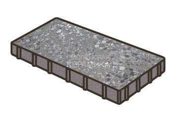 Гранитная тротуарная плитка Готика, Плита Granite FINO, 600x400x80, Галенит 1