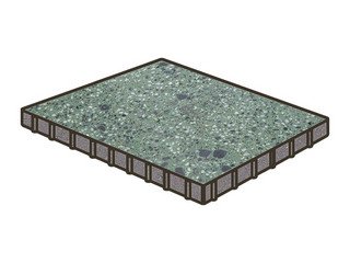 Гранитная тротуарная плитка Готика, Квадрат Granite FINO, 1000x1000x100, Порфир