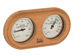 Термометр+гигрометр SAWO 140х255мм кедр 222-ТНD