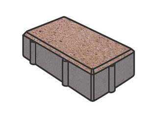 Тротуарная плитка Готика, Брусчатка Premium Gold, 200x100x70 мм, цвет Голд 4