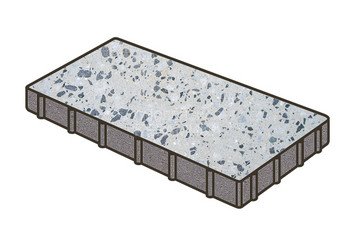 Гранитная тротуарная плитка Готика, Плита Granite FINO, 600x300x60, Грис Парга 1