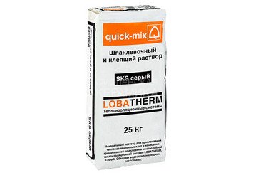 Шпаклевочный и клеящий раствор Quick-mix, SKS серый 25 кг 1