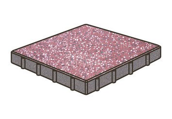 Гранитная тротуарная плитка Готика, Квадрат Granite FINO, 400x400x100, Емельяновский 1