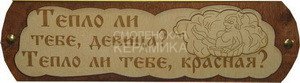 Табличка д/бани Тепло ли тебе девица Б-40 (28х9) 1
