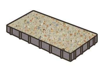 Гранитная тротуарная плитка Готика, Плита Granite FINO, 600x200x80, Зарф 1