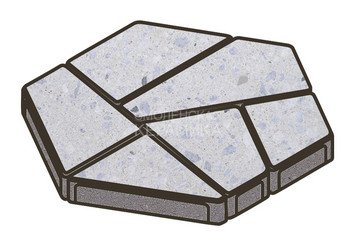 Гранитная тротуарная плитка Готика, Полигональ Granite FINO, 80 мм, Мансуровский 1
