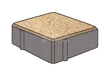 Гранитная тротуарная плитка Готика, Квадрат Granite FINO, 100x100x80, Жельтау 1