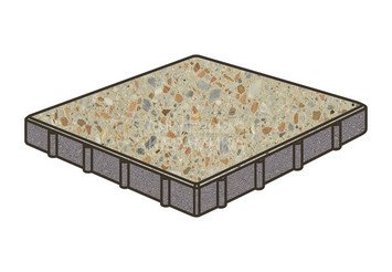 Гранитная тротуарная плитка Готика, Квадрат Granite FINO, 500x500x100, Зарф 1