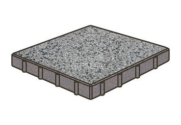 Гранитная тротуарная плитка Готика, Квадрат Granite FINO, 400x400x60, Белла Уайт 1