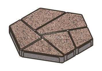 Тротуарная плитка Готика, Полигональ Premiun Gold, 893x780x80 мм, цвет Голд 16 1