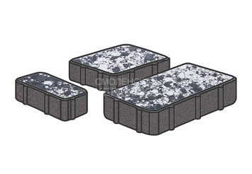 Гранитная тротуарная плитка Готика, Новый город Granite FINO, 80 мм, Диорит 1