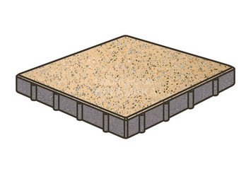 Гранитная тротуарная плитка Готика, Квадрат Granite FINO, 400x400x60, Жельтау 1