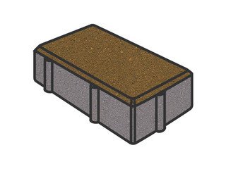 Тротуарная плитка Готика, "Брусчатка Profi", 200x100x100 мм, желтый