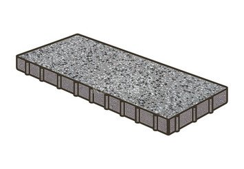 Гранитная тротуарная плитка Готика, Плита Granite FINO, 800x400x100, Белла Уайт 1