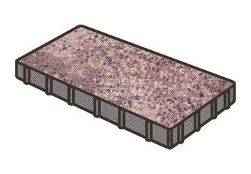 Гранитная тротуарная плитка Готика, Плита Granite FINO, 600x200x80, Сансет 1