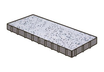 Гранитная тротуарная плитка Готика, Плита Granite FINO, 800x400x100, Покостовский 1