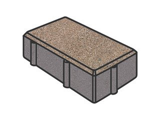 Тротуарная плитка Готика, Брусчатка Premium Gold, 200x100x70 мм, цвет Голд 5