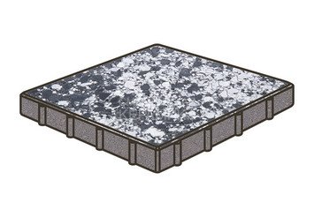 Гранитная тротуарная плитка Готика, Квадрат Granite FINO, 400x400x100, Диорит 1