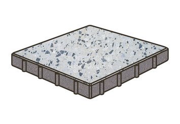 Гранитная тротуарная плитка Готика, Квадрат Granite FINO, 400x400x100, Грис Парга 1