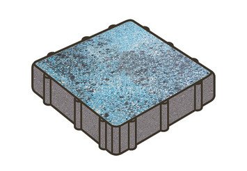 Гранитная тротуарная плитка Готика, Квадрат Granite FINO, 300x300x60, Азул Бахия 1