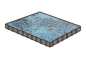 Гранитная тротуарная плитка Готика, Квадрат Granite FINO, 1000x1000x100, Азул Бахия 1