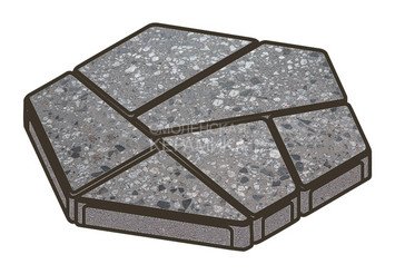 Гранитная тротуарная плитка Готика, Полигональ Granite FINO, 80 мм, Галенит 1