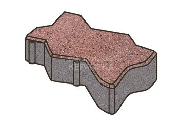 Тротуарная плитка Готика, Зигзаг/Волна Premiun Gold, 225x112,5x100 мм, цвет Голд 8 1