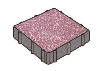Гранитная тротуарная плитка Готика, Квадрат Granite FINO, 400x400x80, Емельяновский 1