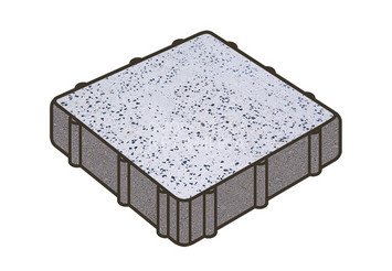 Гранитная тротуарная плитка Готика, Квадрат Granite FINO, 400x400x80, Покостовский 1