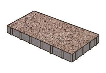 Тротуарная плитка Готика, Плита Premium Gold, 600x200x80 мм, цвет Голд 16 1