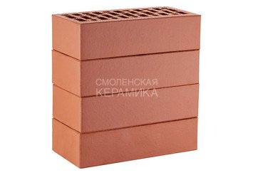 Кирпич лицевой керамический ЛСР Красный гладкий, 1НФ 4