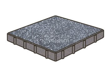 Гранитная тротуарная плитка Готика, Квадрат Granite FINO, 500x500x100, Суховязкий 1