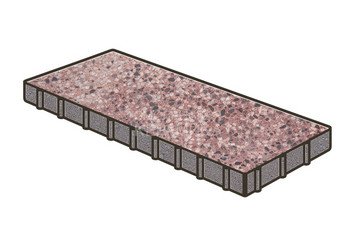 Гранитная тротуарная плитка Готика, Плита Granite FINO, 500x250x120, Сансет 1