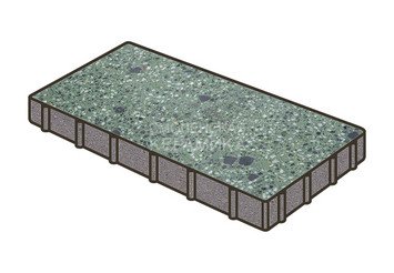 Гранитная тротуарная плитка Готика, Плита Granite FINO, 900x300x80, Порфир 1