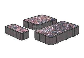 Гранитная тротуарная плитка Готика, Новый город Granite FINO, 80 мм, Дымовский 1