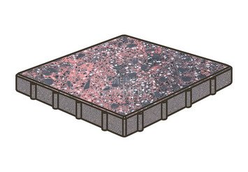 Гранитная тротуарная плитка Готика, Квадрат Granite FINO, 500x500x100, Дымовский 1