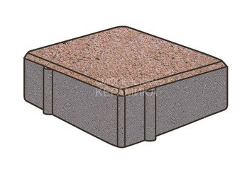 Тротуарная плитка Готика, Квадрат Premium Gold, 100x100x80 мм, цвет Голд 4 1