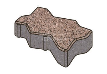 Тротуарная плитка Готика, Зигзаг/Волна Premiun Gold, 225x112,5x80 мм, цвет Голд 16 1