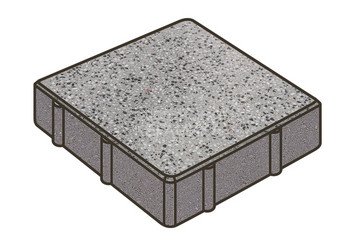 Гранитная тротуарная плитка Готика, Квадрат Granite FINO, 200x200x80, Цветок Урала 1