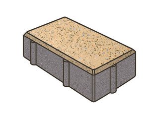 Гранитная тротуарная плитка Готика, Брусчатка Granite FINO, 200x100x80, Жельтау